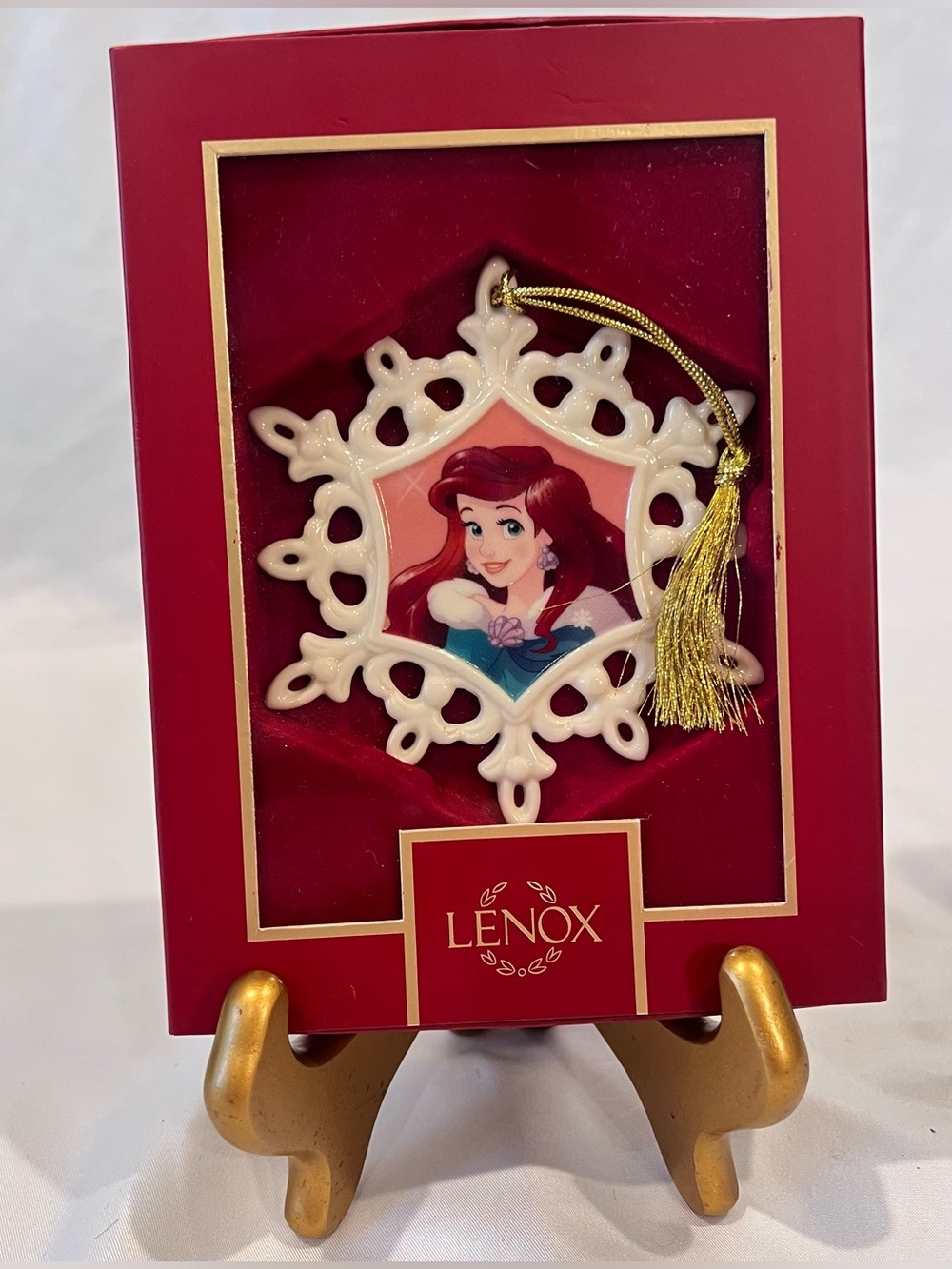 Lenox Disney Ariel Snowflake Ornament The Little Mermaid 4” Box